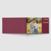 Romantic Maroon Modern Photo Gästebuch (Voll)