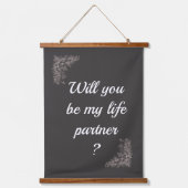 Romantic Marriage Proposal Art Posters Wandteppich Mit Holzrahmen (Vorderseite 3)
