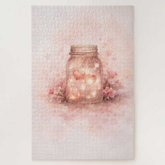 Romantic Mason Jar Hearts Jigsaw Puzzle (Vertikal)