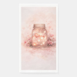 Romantic Mason Jar Hearts Paper Napkin Serviette