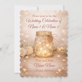 Romantic Mason Jar Wedding Invitation Einladung