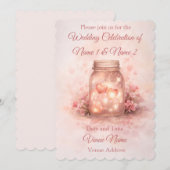 Romantic Mason Jar Wedding Invitation Einladung (Vorne/Hinten)
