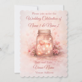 Romantic Mason Jar Wedding Invitation Einladung