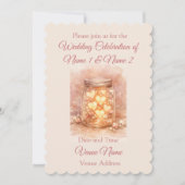 Romantic Mason Jar Wedding Invitation Einladung (Vorderseite)