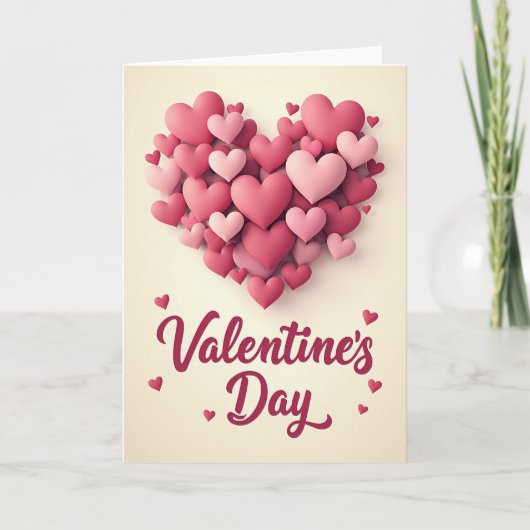 Romantic Matte Hearts Love Card Karte (Vorderseite)