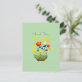 Romantic Meadow – Elegant Floral Birthday Touch Postkarte (Stehend Vorderseite)