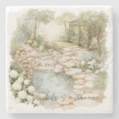 Romantic Meadow Rock Path Steinuntersetzer (Vorderseite)