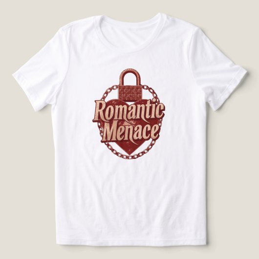 "Romantic Menace" with Edgy Heart Lock Tri-Blend Shirt (Design Vorderseite)