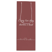 Romantic message personalized geschenktüte für weinflaschen (Vorderseite)