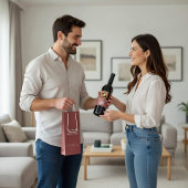 Romantic message personalized  geschenktüte für weinflaschen