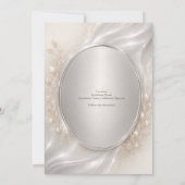 Romantic metallic Silver Oval Wedding Botanicals Einladung (Rückseite)