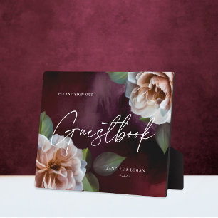 Romantic Midnight Garden Wedbook Sign Fotoplatte