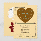 Romantic Minimal Wedding Invitation in Soft Beige. Einladung (Vorne/Hinten)