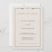 Romantic Minimalist Cream Modern Photo Wedding  Einladung (Rückseite)