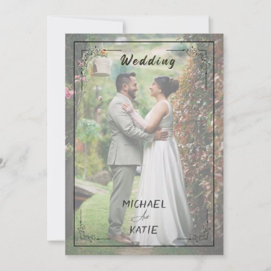 Romantic Minimalist Wedding | Clean Lines & White  Einladung (Vorderseite)