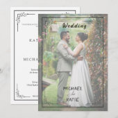 Romantic Minimalist Wedding | Clean Lines & White  Einladung (Vorne/Hinten)