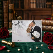 Romantic Modern Ethereal Photo Wedding Dankeskarte