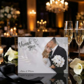 Romantic Modern Ethereal Photo Wedding Dankeskarte