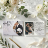 Romantic Modern Ethereal Photo Wedding Dankeskarte