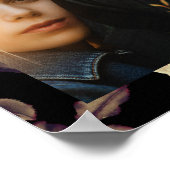 Romantic Moody Floral Photo Black Poster (Ecke)