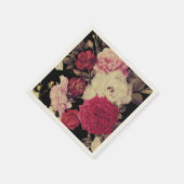 Romantic Moody Floral Wedding Black Serviette (Ecke)