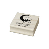 Romantic Moon Funny Kittens Couple Gummistempel (Stempel)