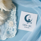 Romantic Moon Funny Kittens Couple Gummistempel