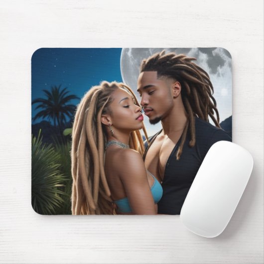 Romantic Moonlight Couple Art Mousepad (Mit Mouse)