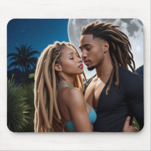 Romantic Moonlight Couple Art Mousepad