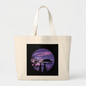 Romantic Moonlight Silhouette Asian Love Story art Jumbo Stoffbeutel (Vorne)