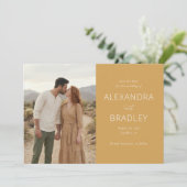 Romantic Mustard Rustic Photo Save The Date (Stehend Vorderseite)
