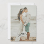 Romantic names script overlay photo wedding einladung (Rückseite)
