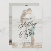 Romantic names script overlay photo wedding einladung (Vorne/Hinten)