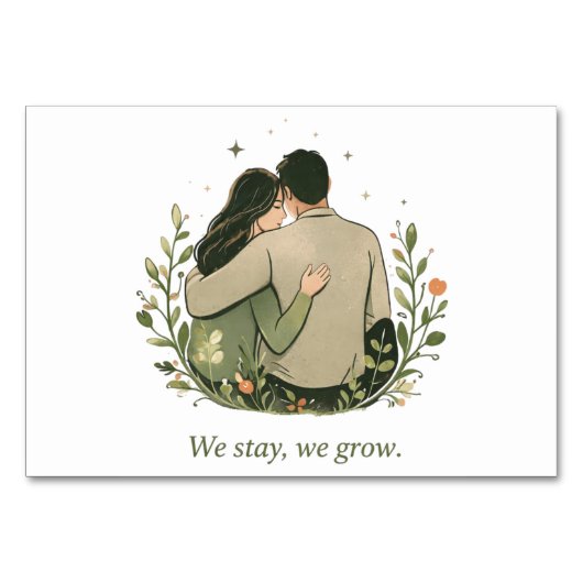 Romantic Nature Love Illustration Tischnummer (Vorderseite)