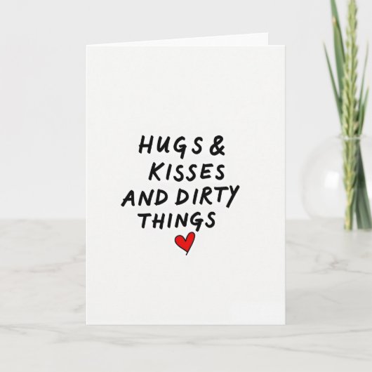Romantic Naughty Hugs Kisses Card Karte (Vorderseite)