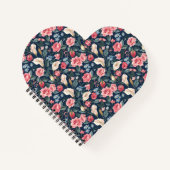 Romantic Navy Blue Floral Garden Pattern Notizblock (Vorderseite)