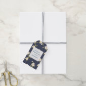 Romantic Navy Blue White Floral Bridal Shower Geschenkanhänger (Mit Garn)
