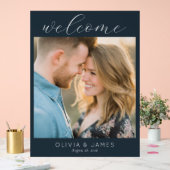 Romantic Navy Classic Photo Acrylschild (Hochzeit)