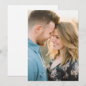 Romantic Navy Floral Photo Einladung (Vorne/Hinten)