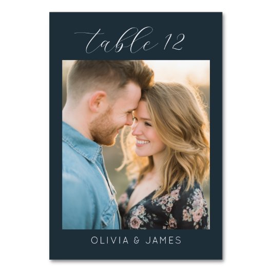 Romantic Navy Photo Tischnummer (Rückseite)