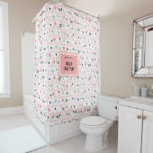 Romantic Newlywed Shower Curtain Pink Black Hearts Duschvorhang (Beispiel)