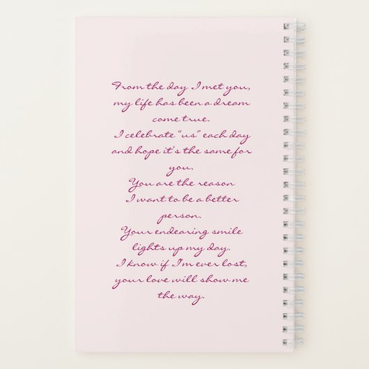 Romantic Notebook – You Complete Me Poem Notizblock (Rückseite)