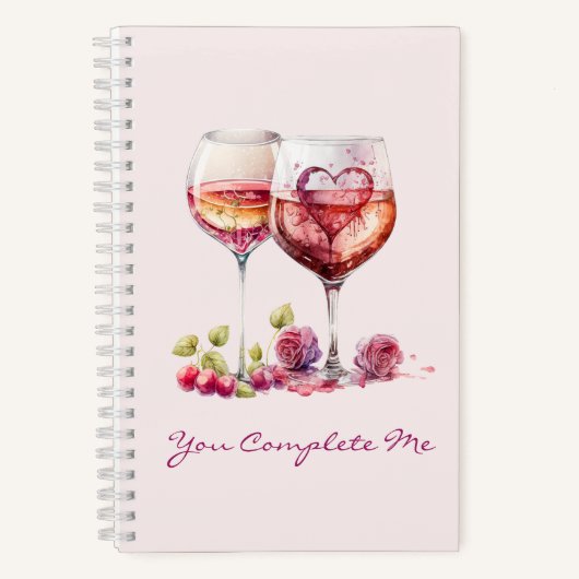 Romantic Notebook – You Complete Me Poem Notizblock (Vorderseite)