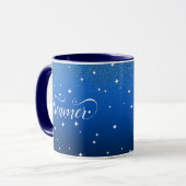 Romantic Ombre Midnight Blue Starry Dreamer Tasse (Vorderseite Links)