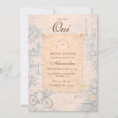 Romantic Paris Bridal Shower Einladung (Vorderseite)