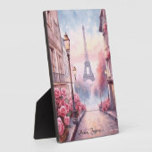 Romantic Paris France – Eiffel Tower Floral Fotoplatte (Seite)