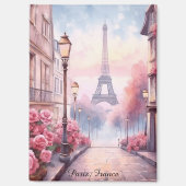 Romantic Paris France – Eiffel Tower Floral Magnet (Vorderseite)