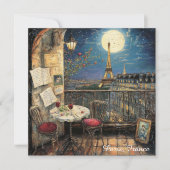 Romantic Paris France Eiffel Tower Illustration (Vorderseite)