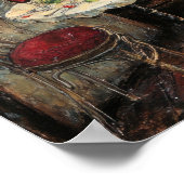 Romantic Paris France Eiffel Tower Illustration Poster (Ecke)