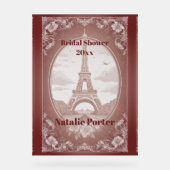 Romantic Paris Miss to Mrs Bridal Shower Welcome  Acrylschild (Vorderseite)